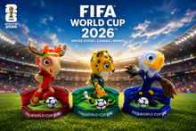 Load image into Gallery viewer, FIFA World Cup 2026™ Official Mascot Figurine Set of 3 with Display Base Stands - 9CM - TYPE A