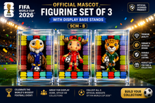 Load image into Gallery viewer, FIFA World Cup 2026™ Official Mascot Figurine Set of 3 with Display Base Stands - 9CM - TYPE B
