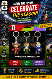 FIFA World Cup 2026™ Official Mascot Keychain Set – Collect All 3 Mascots