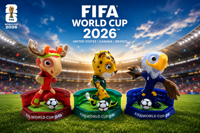 FIFA World Cup 2026™ Official Mascot Figurine Set of 3 with Display Base Stands - 9CM - TYPE A